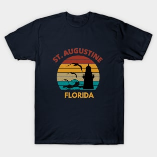 St. Augustine Florida Retro Vintage  Sunset T-Shirt